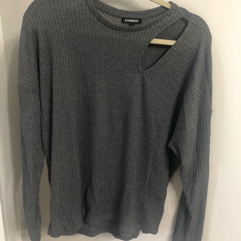Express Thermal Asymmetric Cut Out Sweater